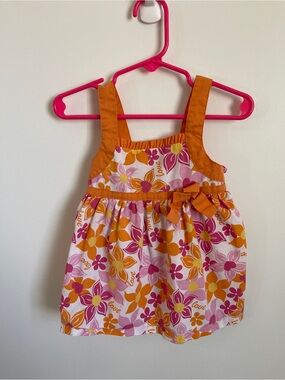 Kidgets Girls Floral Sundress in Orange and‎ Pink